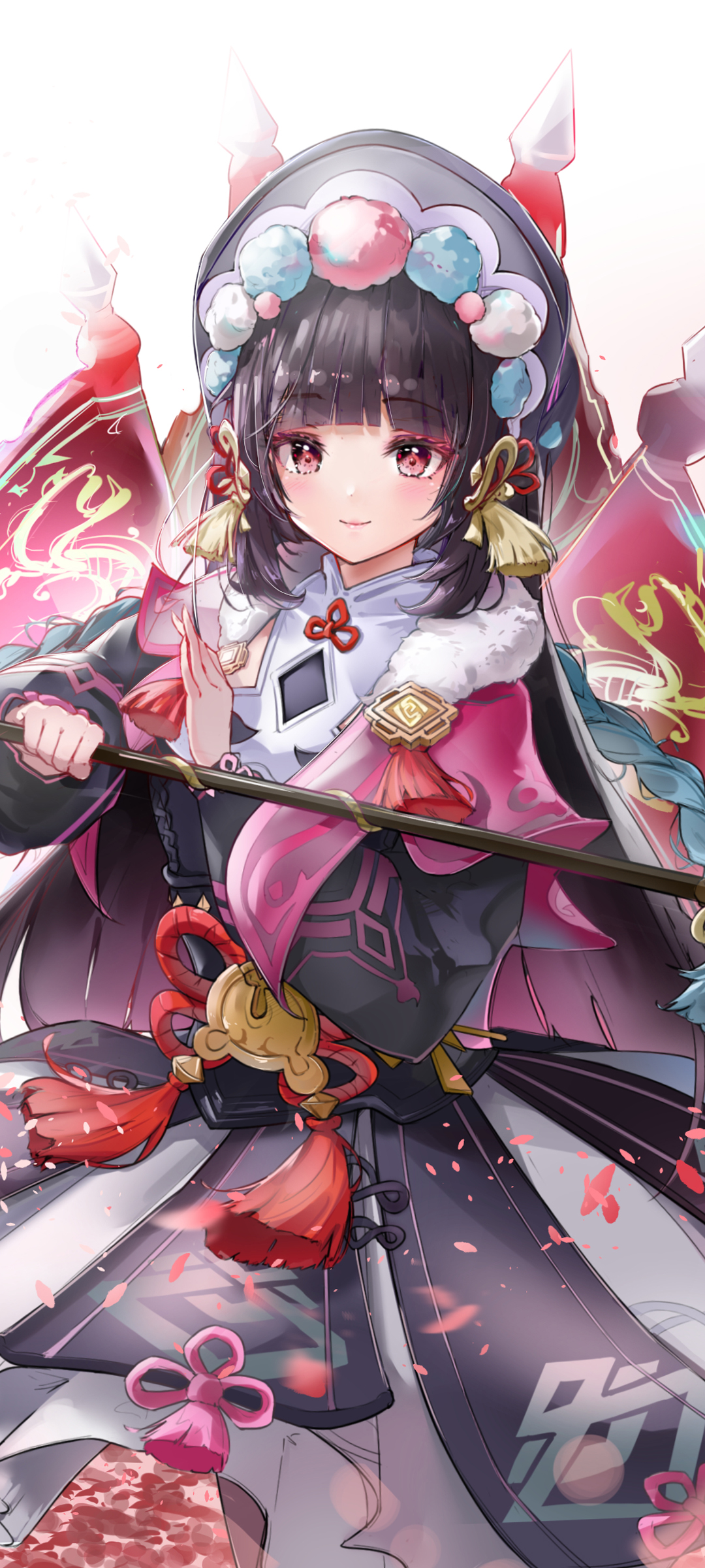 原神戏服女孩全屏动漫壁纸，免费下载手机专属美化背景