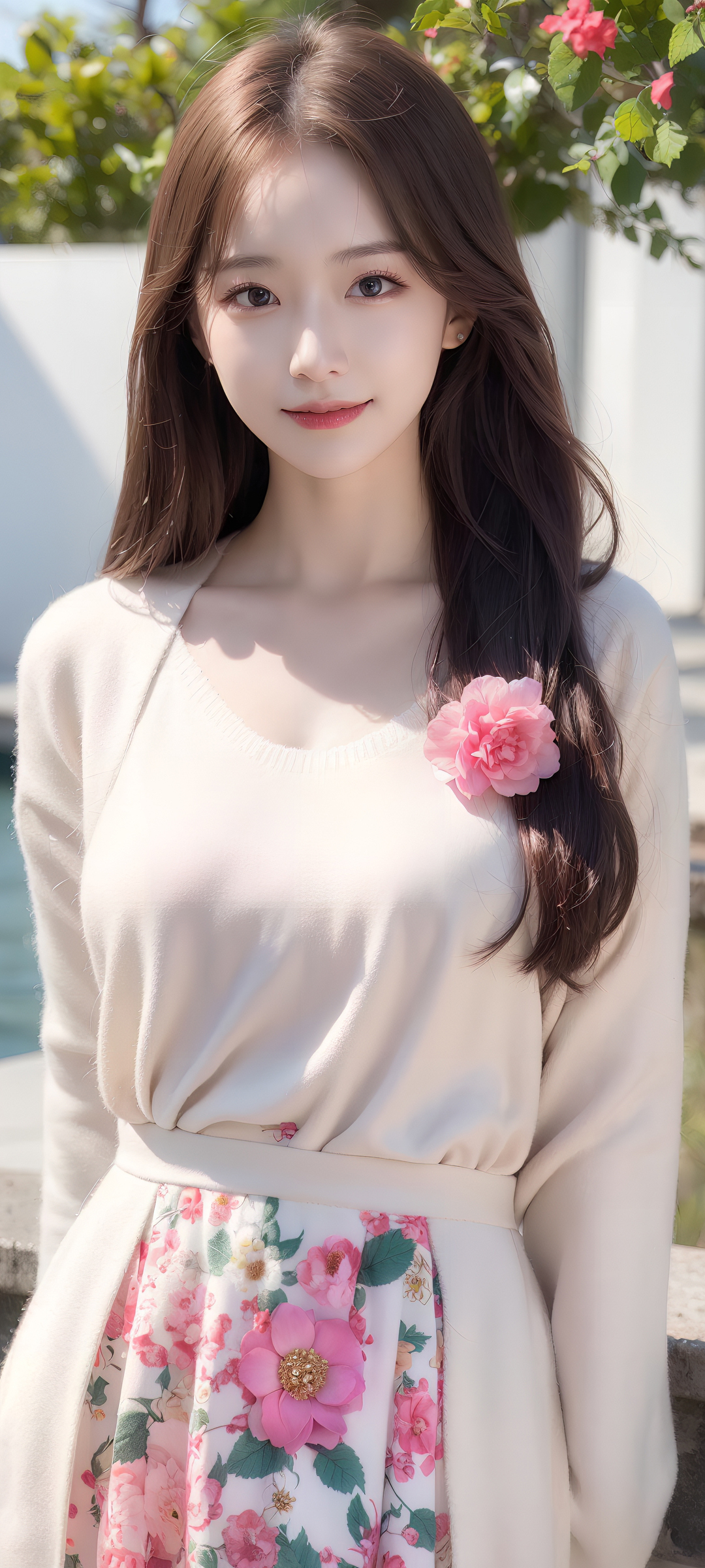 甜美微笑美女AI动漫壁纸，免费下载手机专属背景