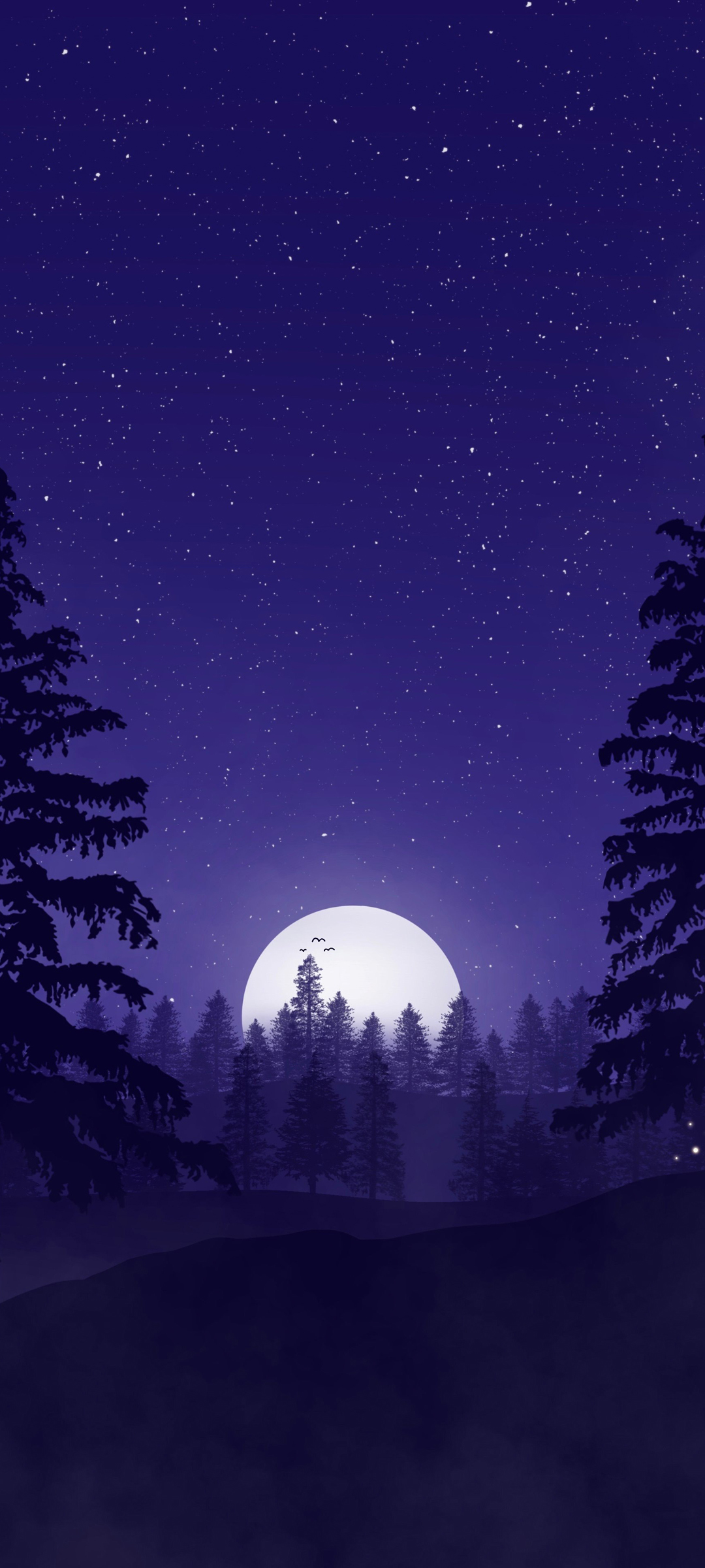 森林星空美景简约手机壁纸，免费下载，畅享自然风光