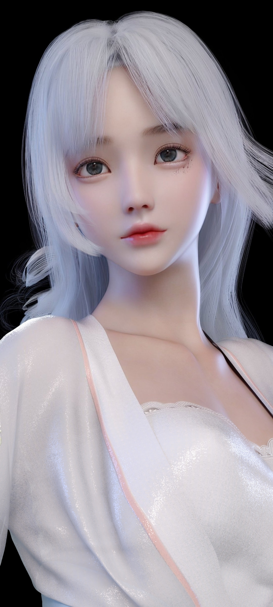 麻匪动漫女孩，白发可爱手机壁纸，免费下载！