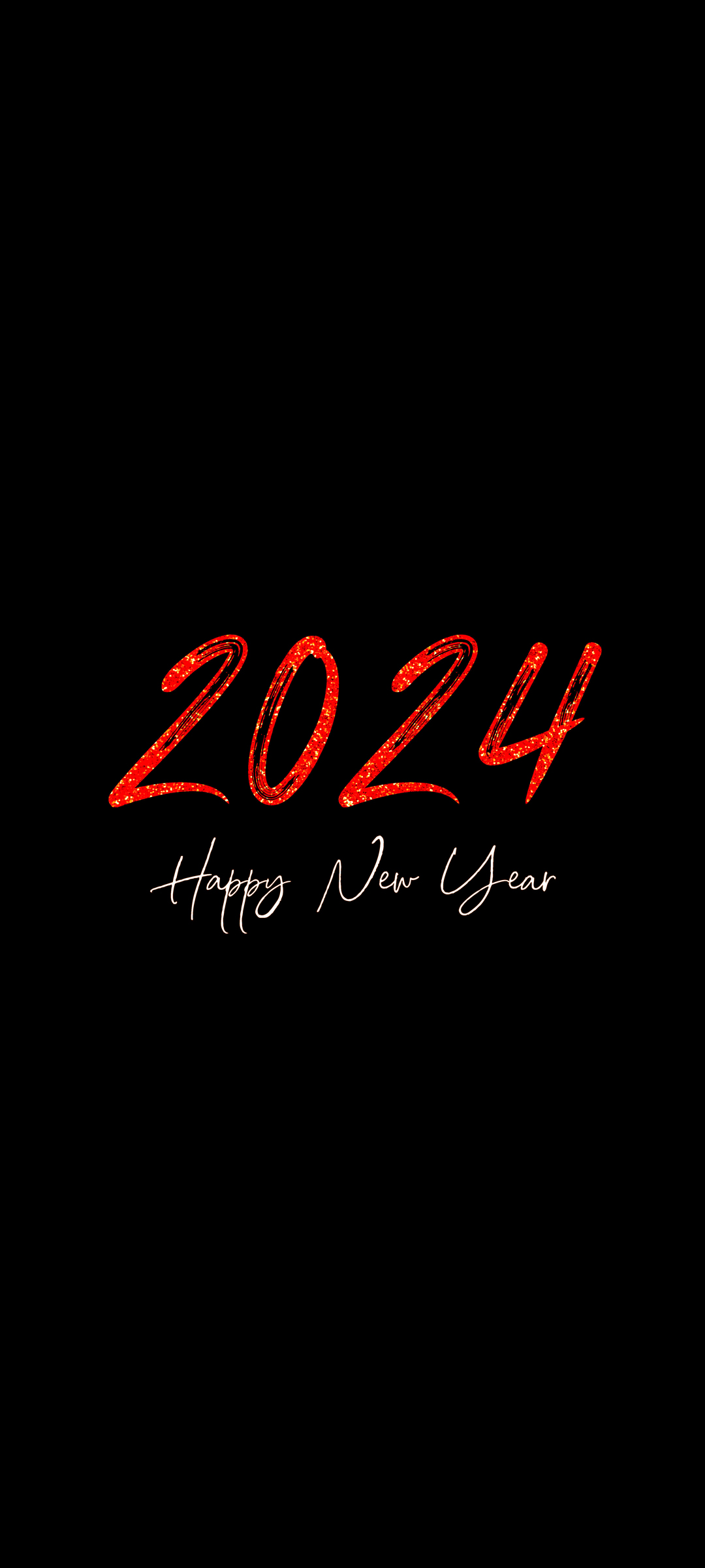 2024新年快乐，免费下载高清红色个性字体手机壁纸，迎新年必备！