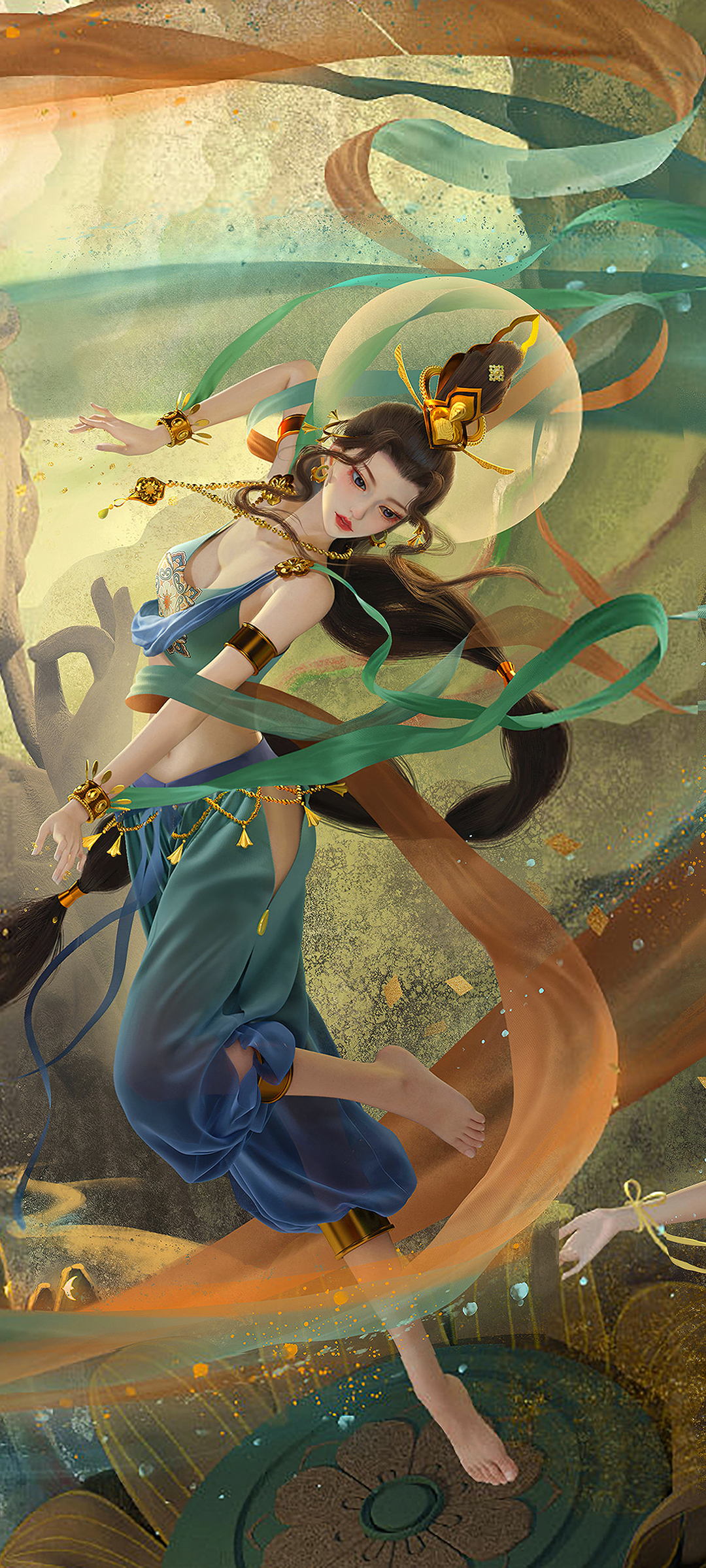 敦煌飞天少女动漫壁纸，免费下载，美化手机屏幕