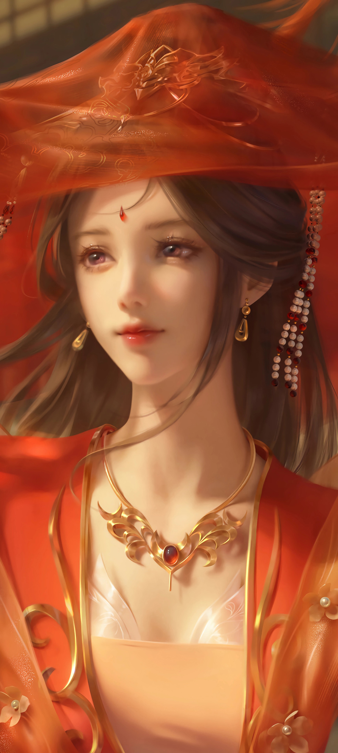 红色婚服动漫清漪，完美世界手机壁纸免费下载