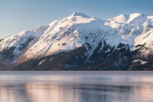 山 湖 雪 冬天 风景 自然 4k壁纸 3840x2160