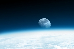 【3840x2160】月亮升起,太空,星空,地球,4K高清壁纸