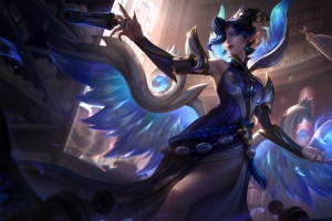 堕落天使 青花瓷 莫甘娜 英雄联盟 LOL 高清8K游戏壁纸 7680x4320
