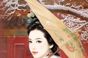 古风高贵优雅少女手绘插画