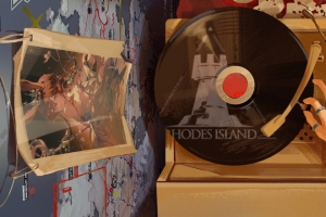 女孩手指与留声机4K动漫带鱼屏壁纸3440x1440免费下载