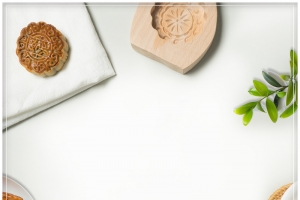 中秋节高档月饼简约几何白色banner