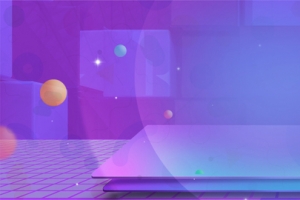 99天猫焕新彩球几何紫色banner