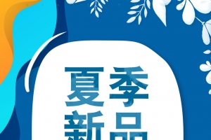 蓝色清新夏季新品夏季促销海报