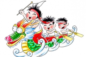 卡通赛龙舟