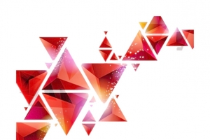 红色风格三棱锥图形元素