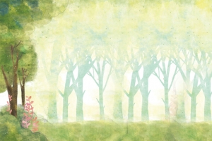卡通森林文艺背景banner
