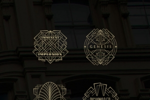 黑色背景金色英文