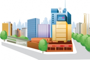 城市街头楼房