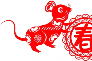 鼠年过节卡通剪纸图案