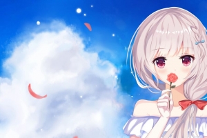 女孩 玫瑰 连衣裙 动漫 艺术 4k壁纸 3840x2160