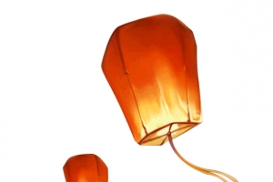 手绘喜庆孔明灯节日