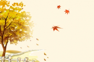 重阳节简约枫叶黄色banner