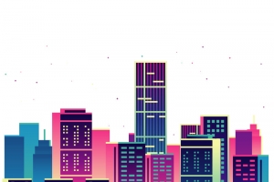夜景上海进博会宣传画免抠图