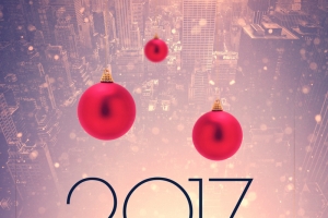 唯美2017双节新年同庆海报背景模板