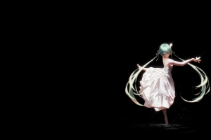 极简暗黑初音未来花之舞 5120x2160带鱼屏壁纸免费下载