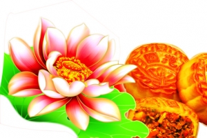 中秋国庆月饼花朵