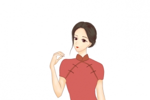 手绘民国动漫旗袍美女