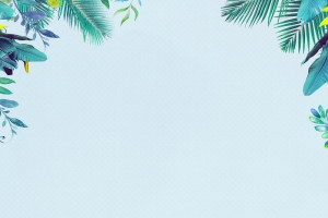 小清新树叶边框印刷背景