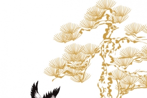 古风仙鹤松树