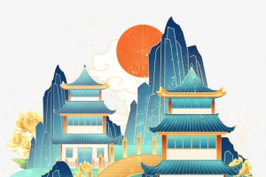 古风手绘建筑