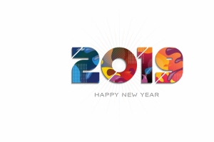 2019年新年快乐艺术字4k壁纸