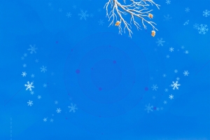 雾凇文艺雪花简约蓝色banner