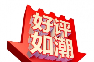 红色立体好评如潮字体效果