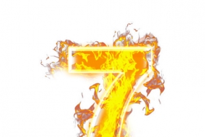 数字7火焰文字