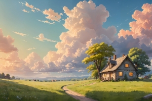 田园小屋风景 4k壁纸 3840x2160
