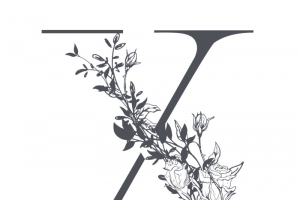 素雅花枝字母X