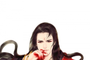 红衣宝石项链男子古风立绘