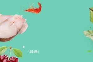 鲜美鱼片文艺简约绿色banner