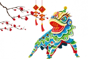 矢量图新年舞狮