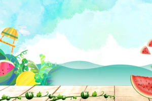 饮品卡通蓝色海报背景banner