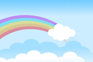 蓝色卡通天空云朵banner