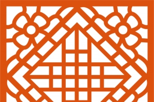 花纹公园园林窗子