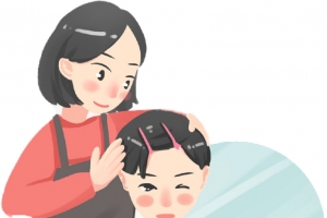 手绘理发的人