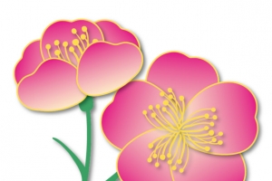 粉色立体剪纸樱花