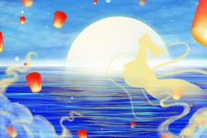 国潮绘画背景
