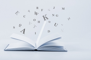 书本发散英文字母