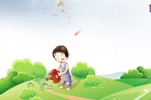 保护地球卡通扁平景色草地banner