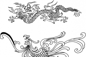 手绘龙凤呈祥海报